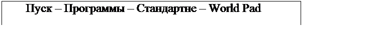 Подпись:&emsp;Пуск – Программы – Стандартне – World Pad  